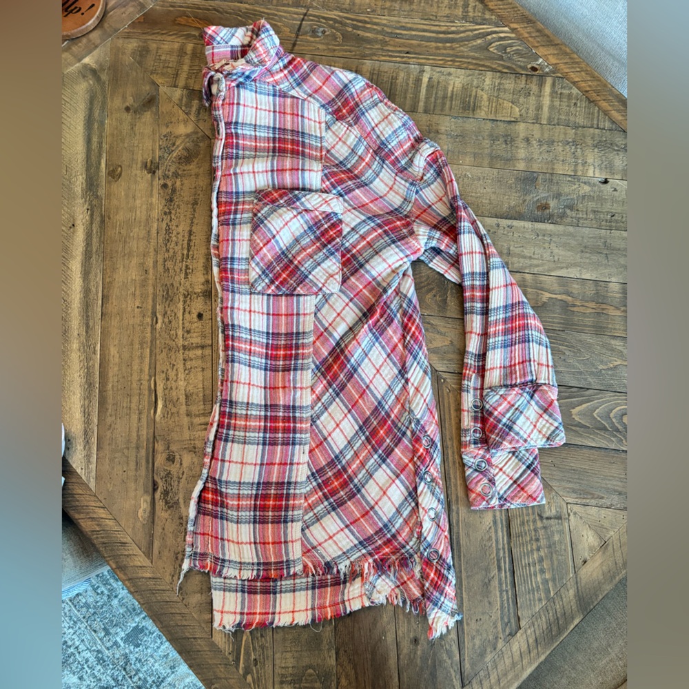 Free People Juniper Ridge Plaid Herringbone button down shirt - Picture 4 of 7
